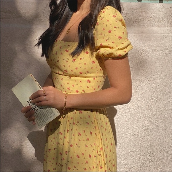 Reformation Yellow Floral Dress - Picture 6 of 12